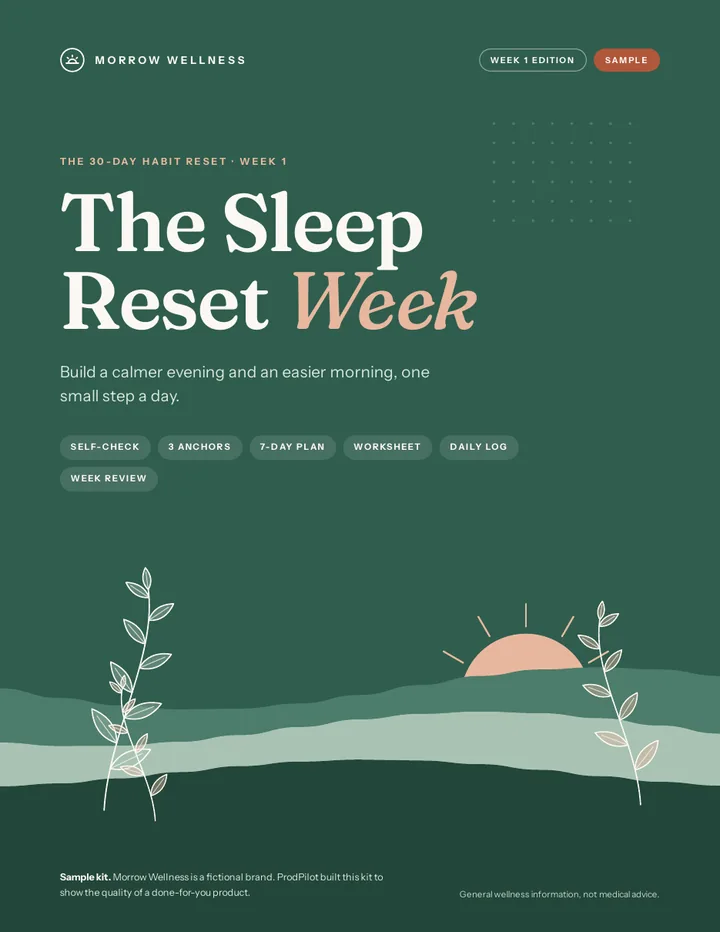 Sample kit playbook cover: The Sleep Reset Week